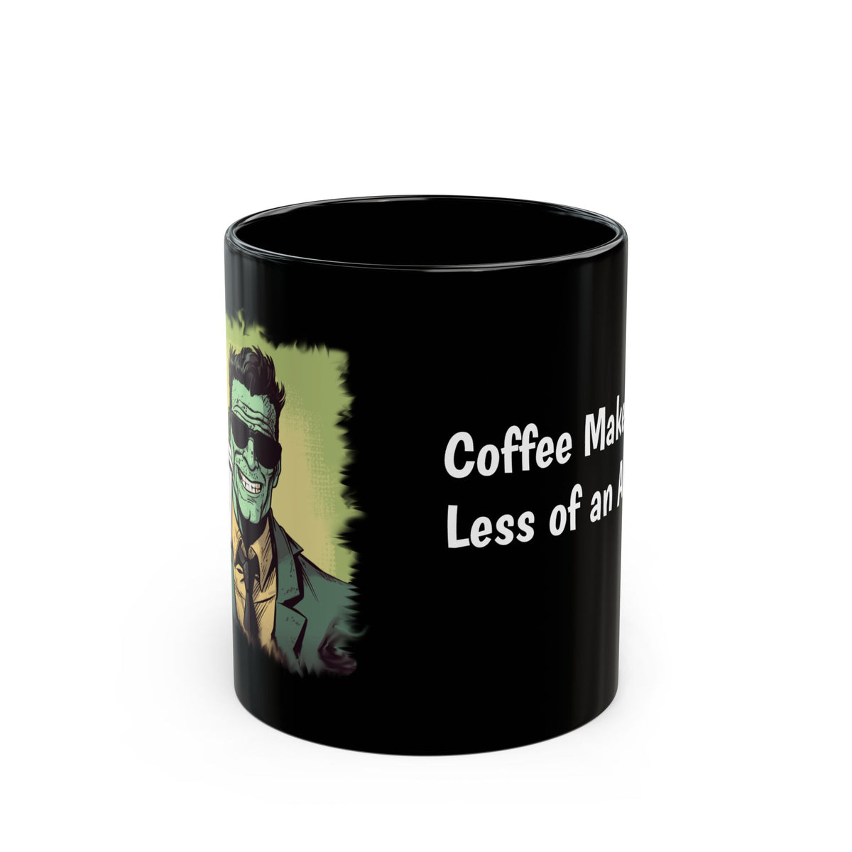 Frankenstein Coffee Mug - Coffee Makes me less of an Asshole, Perfect Gift for Coffee Lovers, Halloween, Quirky Kitchen Decor, Dark Humor Mug