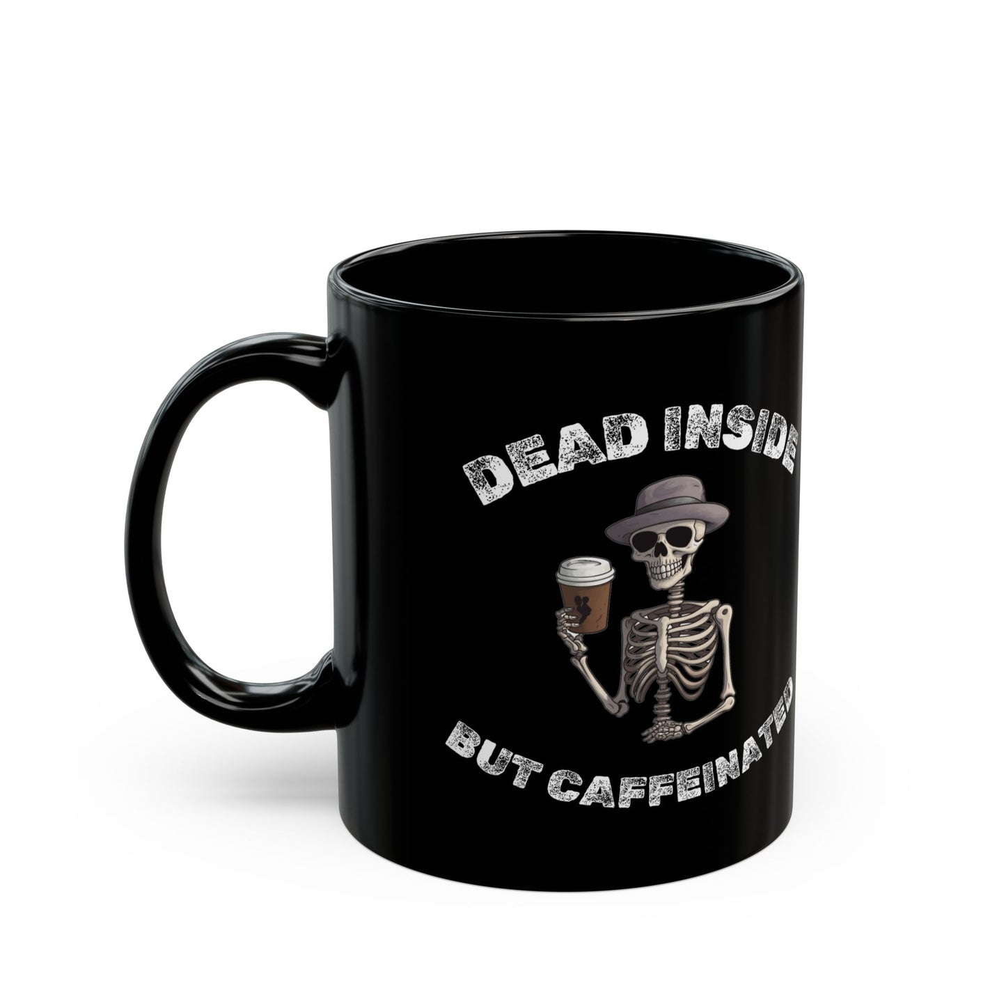Skeleton Coffee Mug - Dead Inside but Caffeinated, Perfect Gift for Coffee Lovers, Halloween, Quirky Kitchen Decor, Dark Humor Mug