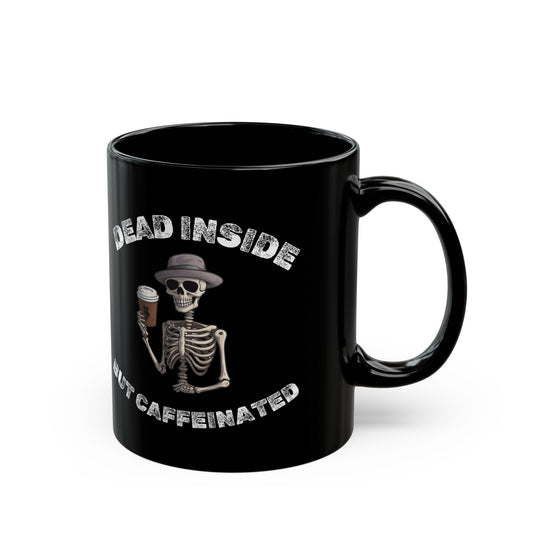 Skeleton Coffee Mug - Dead Inside but Caffeinated, Perfect Gift for Coffee Lovers, Halloween, Quirky Kitchen Decor, Dark Humor Mug
