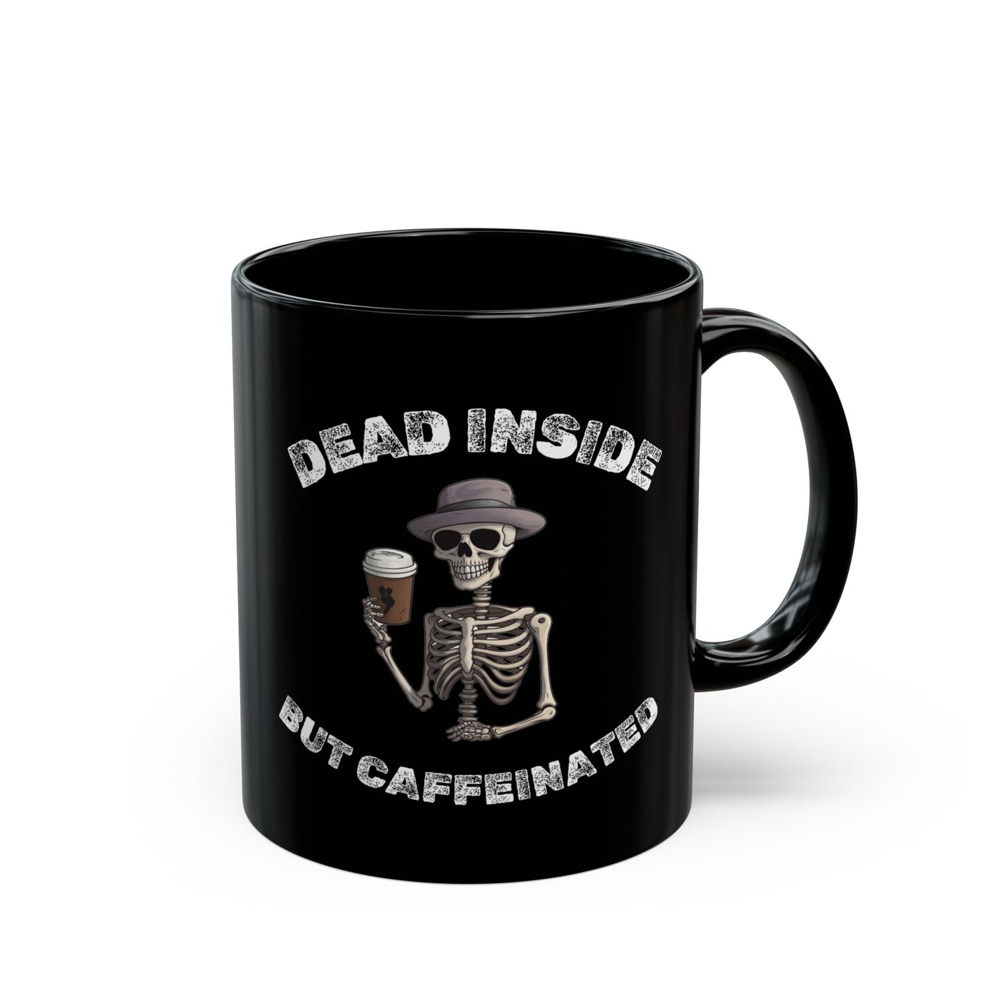 Skeleton Coffee Mug - Dead Inside but Caffeinated, Perfect Gift for Coffee Lovers, Halloween, Quirky Kitchen Decor, Dark Humor Mug