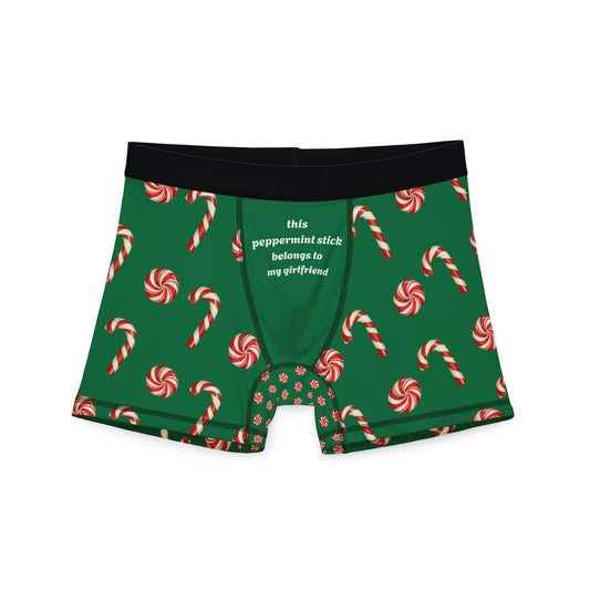 Men's Christmas Boxers, Festive Candy Cane Print, Perfect Holiday Gift, Christmas Pajamas, Stocking Stuffer Idea